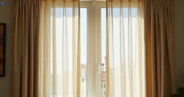 Dull dusty drapes in palmview before professional cleaning